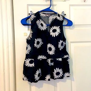 Cotton sleeveless flower shirt